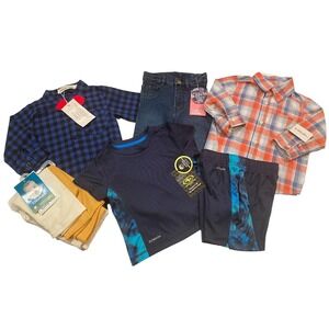 Lot 7 Boys Clothes 12M NWT Carter's Rugged Butts Outfits Jeans Shirts Fall